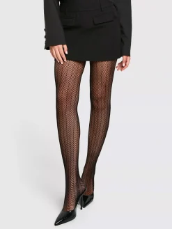 Sale Fishbone-Pattern Sheer Tights Socks & Tights|Accessories