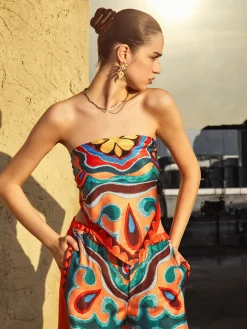 New Flaming Passions Back Tie Top Tank Tops & Camis|Matching Sets
