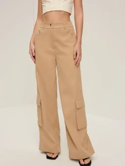 Outlet Flap Pockets Wide-Leg Pants Pants|Bottoms