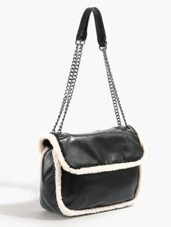 Clearance Flap Textured Fleece Shoulder Bag Bags|Accessories