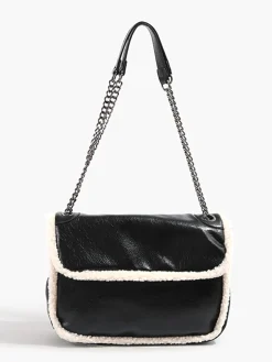 Clearance Flap Textured Fleece Shoulder Bag Bags|Accessories