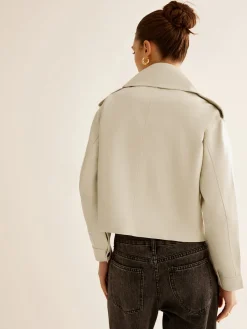 Best Flap-Pocket Faux Leather Jacket Outerwear|Jackets