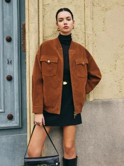 Clearance Flap-Pockets Zipper Suede Jacket Outerwear|Jackets