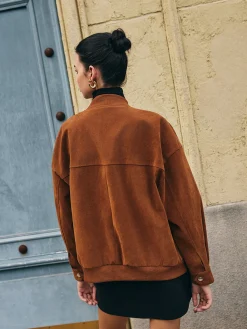 Clearance Flap-Pockets Zipper Suede Jacket Outerwear|Jackets