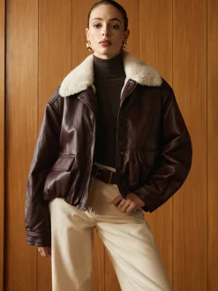Hot Fleece Lined Faux Leather Zipper Coat Outerwear|Coats