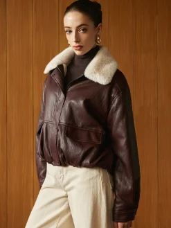 Hot Fleece Lined Faux Leather Zipper Coat Outerwear|Coats