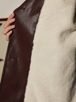 New Fleecing PU Leather Belted Jacket Outerwear|Jackets