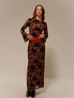 Best Flock Printed Backless Tie Dress Cocktail & Party Dresses|Vacation Dresses