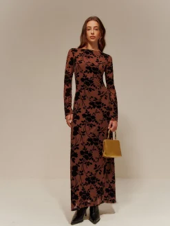 Best Flock Printed Backless Tie Dress Cocktail & Party Dresses|Vacation Dresses