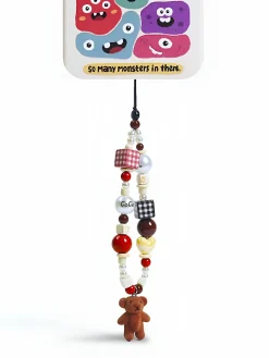 New Flocked Bear Doll Bead Phone Lanyard Accessories