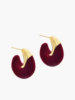 Sale Flocked Hoop Stud Earrings Earrings|Accessories