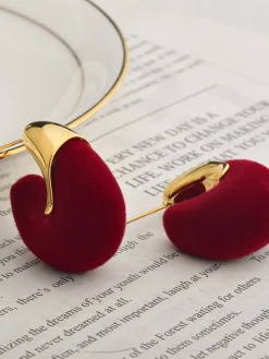 Sale Flocked Hoop Stud Earrings Earrings|Accessories