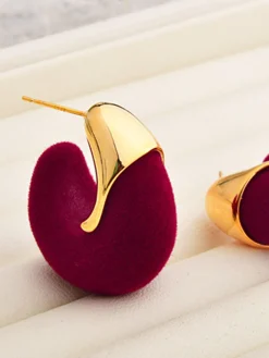 Sale Flocked Hoop Stud Earrings Earrings|Accessories
