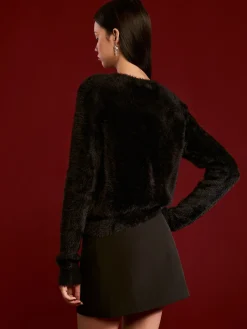 Discount Floral Button Fuzzy Cardigan Cardigans|Sweaters & Cardigans