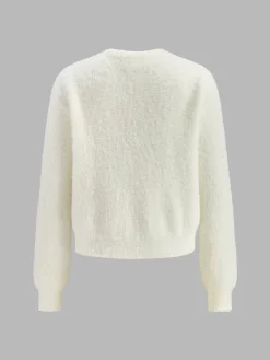 Discount Floral Button Fuzzy Cardigan Cardigans|Sweaters & Cardigans