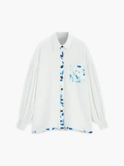 Discount Floral Button Up Bishop Sleeve Shirt Blouses & Shirts