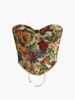 New Floral Drawstring Corset Corset Tops|Tops