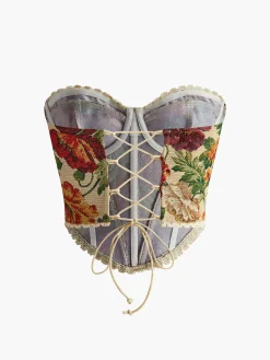 New Floral Drawstring Corset Corset Tops|Tops