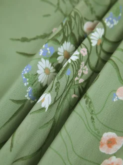 Hot Floral Halter Chiffon Midi Dress Casual Dresses|Floral Dresses