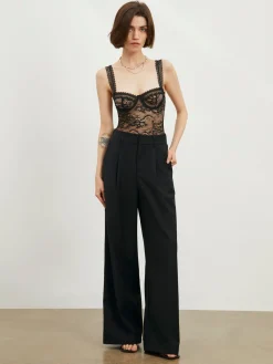 Best Floral Lace Bustier Bodysuit Bodysuits|Bodysuits