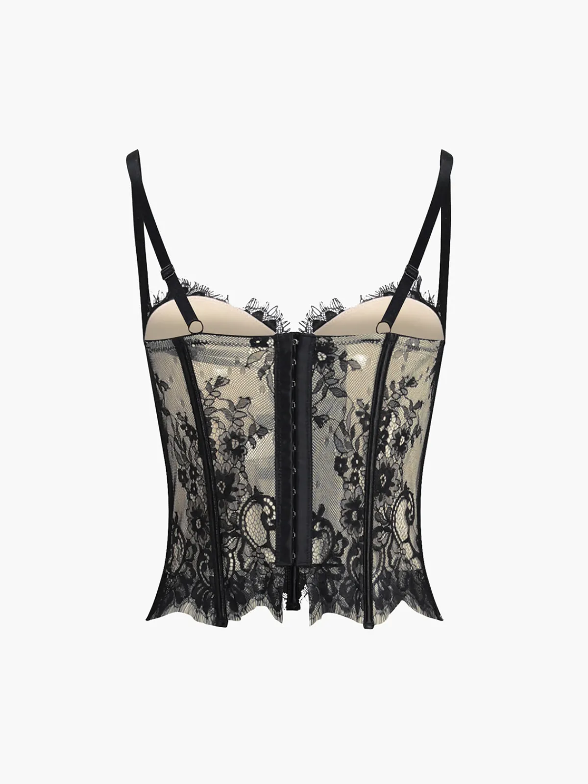 Sale Floral Lace Semi-sheer Corset Corset Tops|Tops