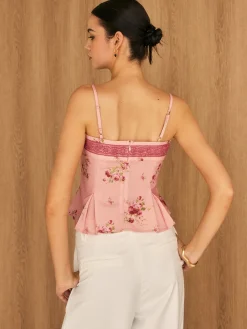 Discount Floral Lace Trim Cami Top Tank Tops & Camis|Tops