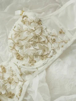 Online Floral Mesh Lace Crop Corset Top Corset Tops|Crop Tops