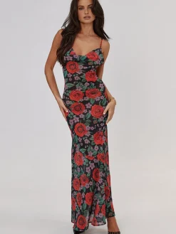 Sale Floral Print Cami Long Dress Casual Dresses|Floral Dresses