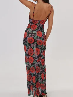 Sale Floral Print Cami Long Dress Casual Dresses|Floral Dresses
