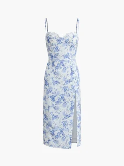 Clearance Floral Print Cami Midi Dress Floral Dresses|Cocktail & Party Dresses