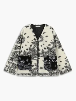 Online Floral Print Pocket Fleece Coat Outerwear|Jackets