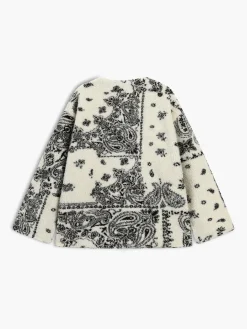 Online Floral Print Pocket Fleece Coat Outerwear|Jackets