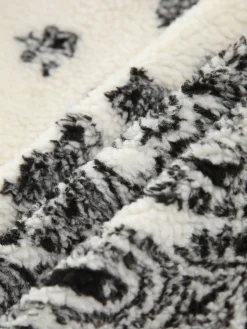 Online Floral Print Pocket Fleece Coat Outerwear|Jackets