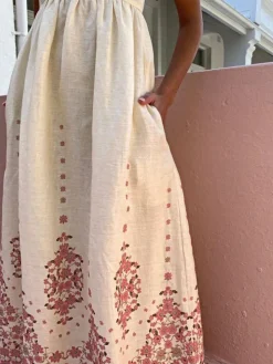 Floral Print Spaghetti Strap Long Dress Casual Dresses|Floral Dresses