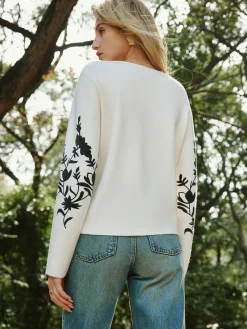 Hot Floral Printed Knot Button Cardigan Knitwear|Tops