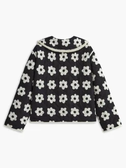 Discount Floral Printed Lace Up Winter Coat Outerwear|Coats