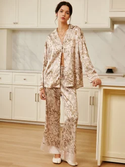 Outlet Floral Printed Pajama Pants Set Pants Sets|Matching Sets