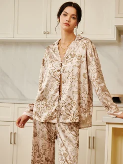 Outlet Floral Printed Pajama Pants Set Pants Sets|Matching Sets