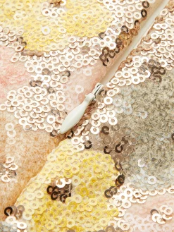 Hot Floral Sequins Zipper Mini Skirt Skirts