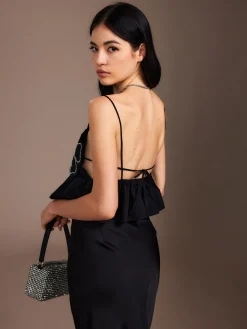 Hot Flower Backless Ruffle Cami Top Tank Tops & Camis|Tops