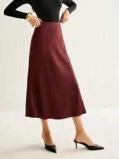 New Flowy Satin Midi Skirt Skirts|Bottoms
