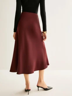 New Flowy Satin Midi Skirt Skirts|Bottoms