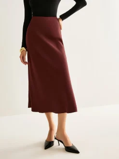 New Flowy Satin Midi Skirt Skirts|Bottoms