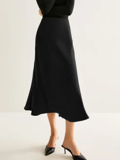 New Flowy Satin Midi Skirt Skirts|Bottoms
