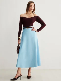 Sale Flowy Zipper PU Leather Skirt Without Belt Skirts|Matching Sets