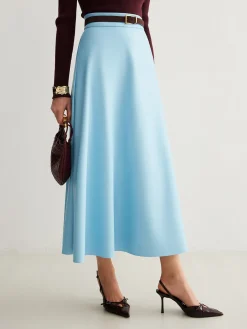 Sale Flowy Zipper PU Leather Skirt Without Belt Skirts|Matching Sets