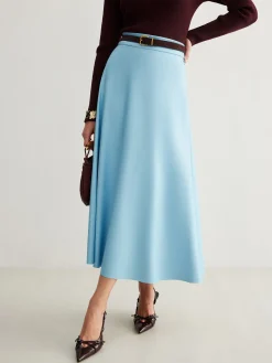 Sale Flowy Zipper PU Leather Skirt Without Belt Skirts|Matching Sets