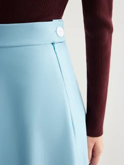 Sale Flowy Zipper PU Leather Skirt Without Belt Skirts|Matching Sets
