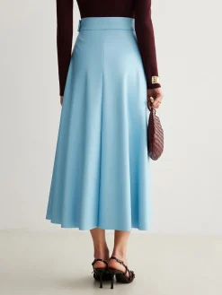 Sale Flowy Zipper PU Leather Skirt Without Belt Skirts|Matching Sets