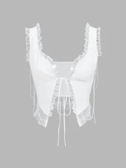 Best Fly Away Fairytale Lace Trim Crop Cami Top Crop Tops|Tank Tops & Camis